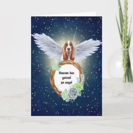Cartão O anjo de Basset Hound suculenta a noite toda