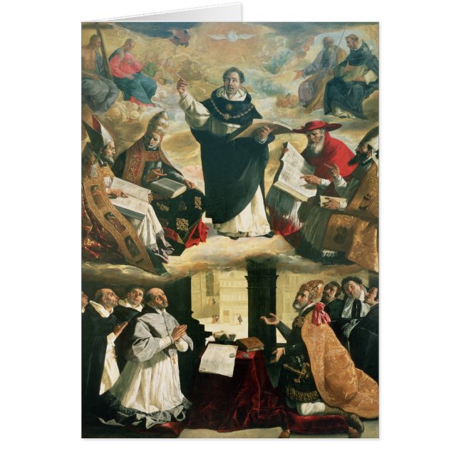 Cartão O Apotheosis de St Thomas Aquinas, 1631 (Frente)