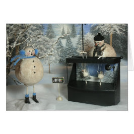 Cartão O apresentador de marionetas surpreendente