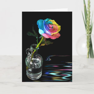 Cartão O arco-íris aumentou com reflexão da água