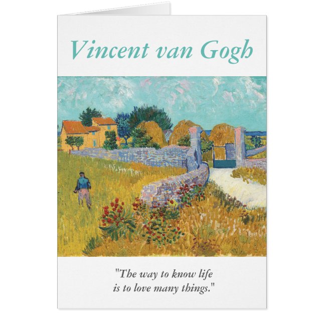 Cartão O Artista Van Gogh Cita Adora Muitas Coisas (Frente)