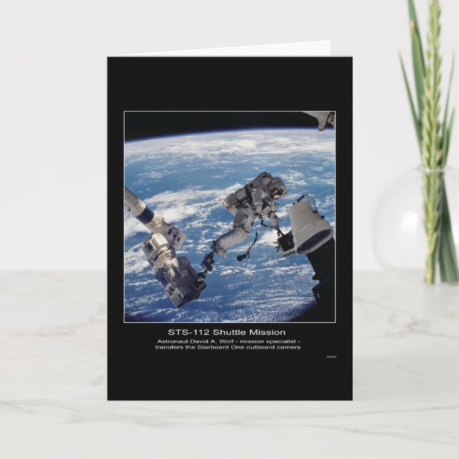 Cartão O astronauta David A. Lobo transfere o O estibordo (Frente)