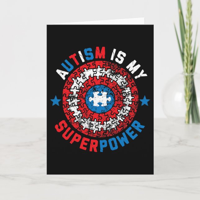 Cartão O Autismo É Meu Superpoder Conscientização do Auti (Frente)