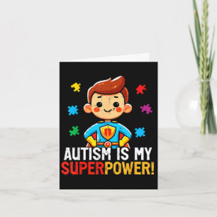 Cartão O autismo é superpoder super-herói conscientização