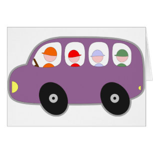 Cartão O auto escolar do ônibus caçoa os desenhos