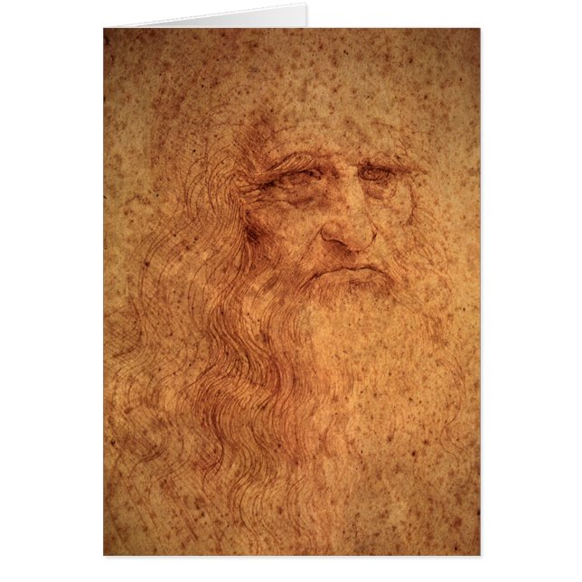 Cartão O autorretrato de Leonardo da Vinci, Arte Renascen (Frente)