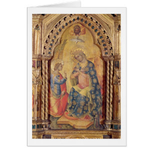 Cartão O aviso (parte do polyptych) (óleo no painel