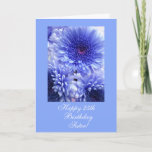 Cartão O azul do aniversário da irmã (idade) floresce<br><div class="desc">Cartão para o aniversário da irmã com a foto das flores azuis - mães no fundo azul. Personalize sua mensagem! O EL postal de para dos azules de una foto de florecitas do engodo dos ingles do en de Tarjeta amarrota o hermana de de uma! Personalize o mensaje da SU!...</div>