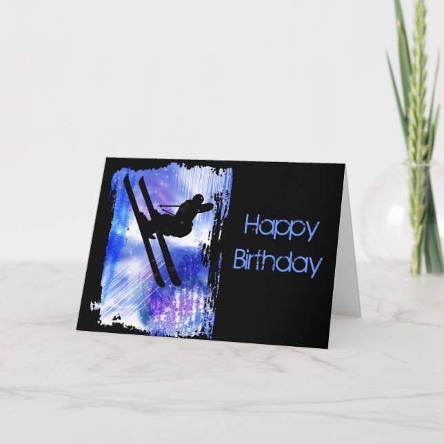 Cartão O azul & o branco espirram (Frente)