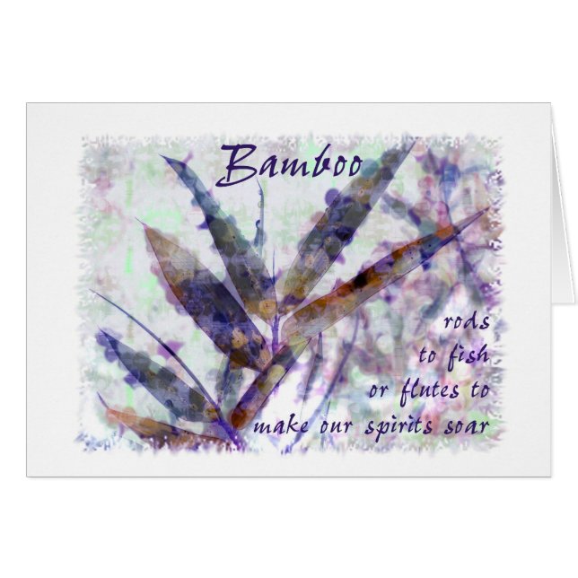 Cartão O bambu em uma chuva delicada… nossos espírito (Frente Horizontal)