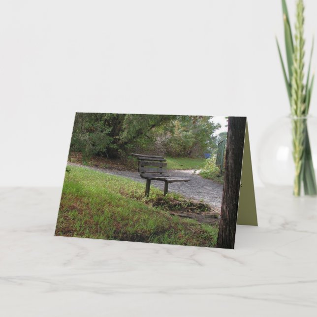 Cartão O banco de parque velho (Frente)