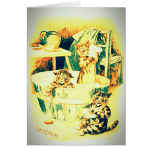 Cartão O banho do gato