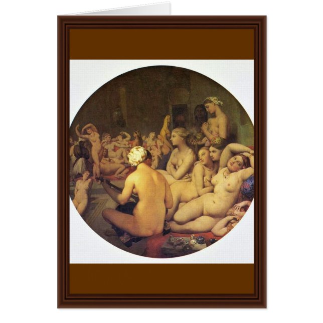 Cartão O banho turco (Tondo) por Ingres Jean Auguste faz (Frente)