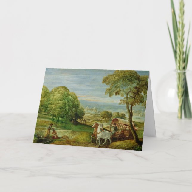 Cartão O baptismo do Eunuch etíope (Frente)