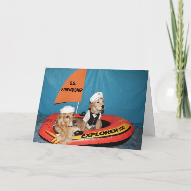 Cartão O barco dourado da amizade (Frente)