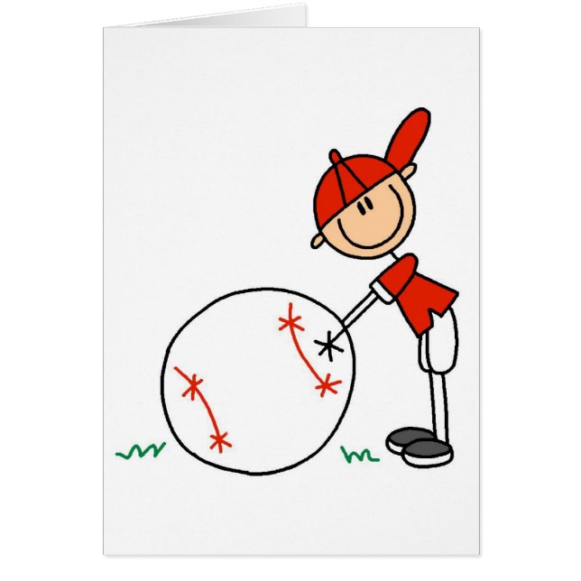 Cartão O basebol dos meninos personaliza o camiseta e os (Frente)