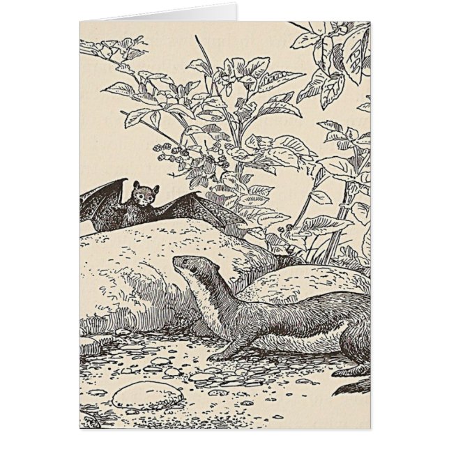 Cartão O bastão e o vison (Frente)