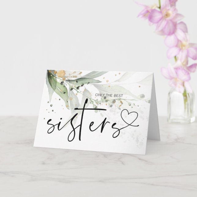 Cartão O bebê da gravidez é presente para minha irmã Euca (Orquídea)