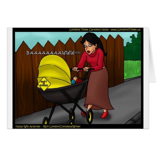 Cartão O Bebê É Entediado Com Presentes Engraçados Camise (Frente Horizontal)