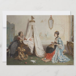 Cartão O bebê está dormindo (por Gerolamo Induno)