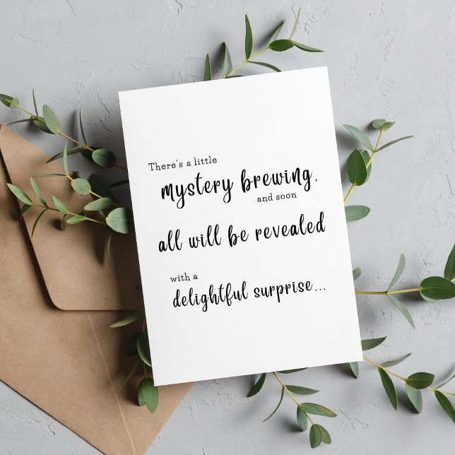 Cartão O bebê surpresa revela ao marido (Criador carregado)