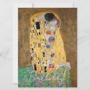 Cartão O Beijo de Gustav Klimt Feliz Aniversário