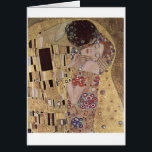 Cartão O beijo de Kilmt ""<br><div class="desc">Para o romântico ntodos nós. Está aqui uma das imagens as mais impressionantes de Gustavo Klimt,  "o beijo". Expresse sua paixão!!!</div>