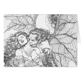 Cartão O beijo do vampiro pelo Al Rio - arte do vampiro e