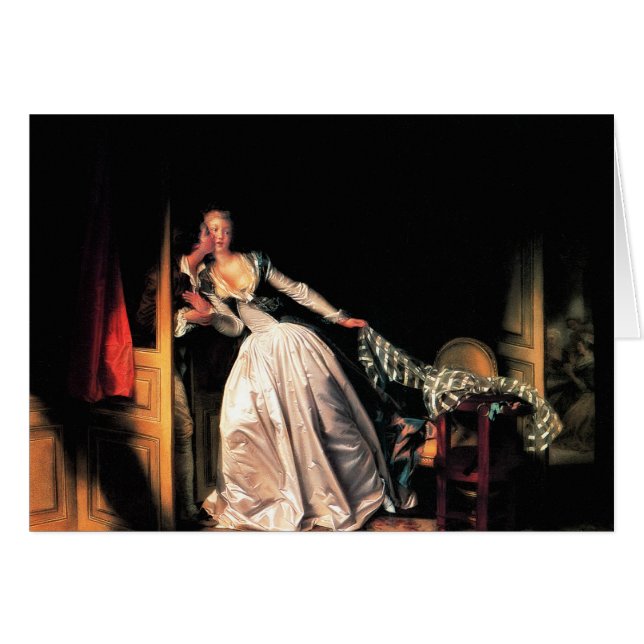Cartão O beijo roubado por Jean-Honore Fragonard (Frente Horizontal)