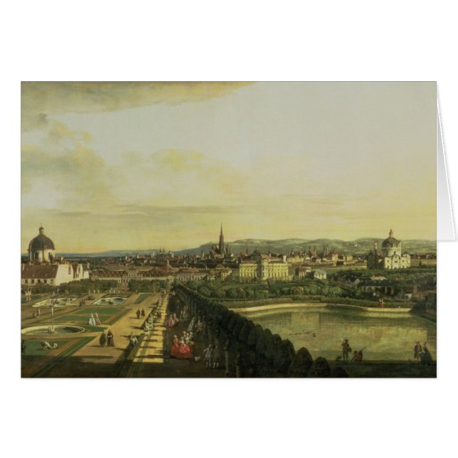 Cartão O Belvedere de Gesehen, Viena (Frente Horizontal)