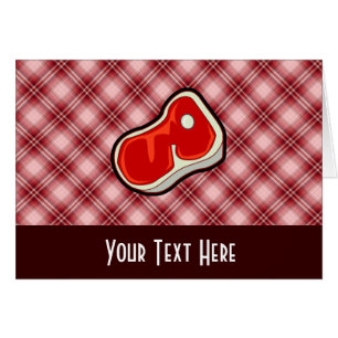 Cartão O bife do carniceiro da Xadrez vermelha