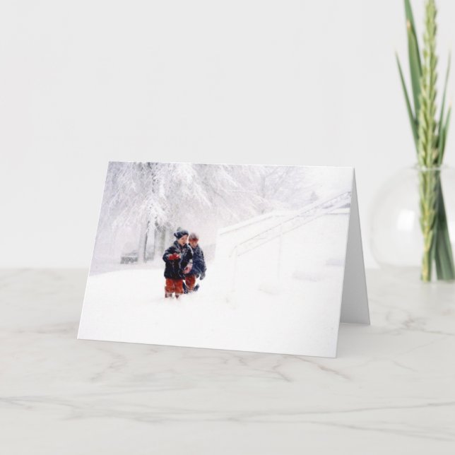 Cartão O blizzard das crianças (Frente)