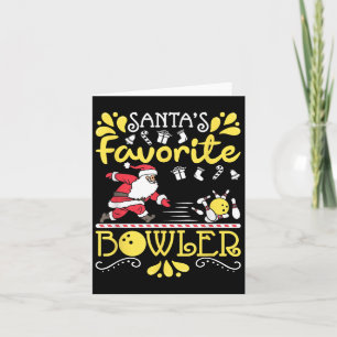 Cartão O Boliche Favorito do Papai Noel Papai Noel Bolich