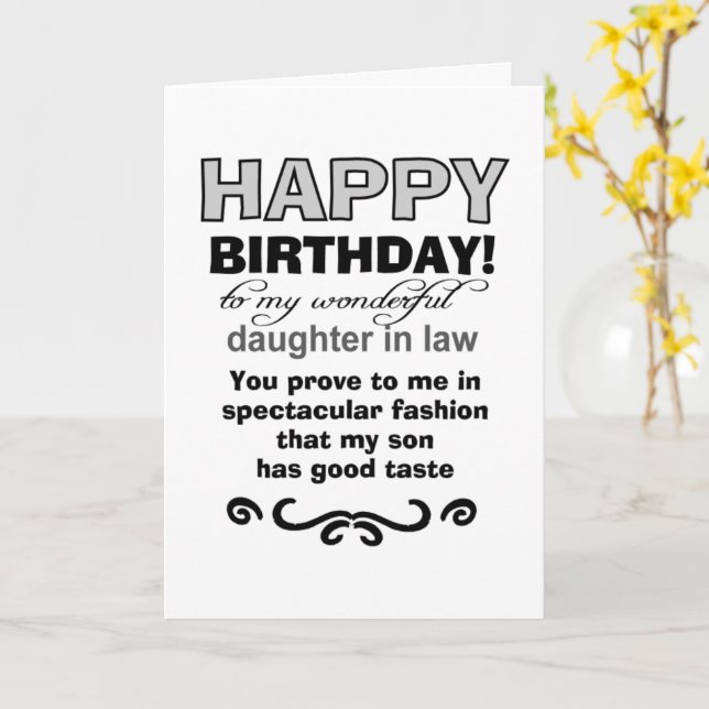 Cartão O bom gosto do filho de aniversário (Flor Amarela)