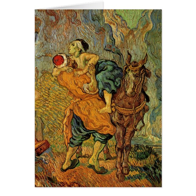 Cartão O Bom Samaritano por Vincent van Gogh (Frente)