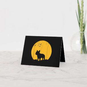 Cartão O Buldogue francês Moon Halloween inspirou Design