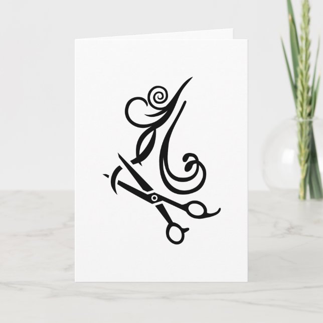 Cartão O cabelo scissors o cabeleireiro (Frente)