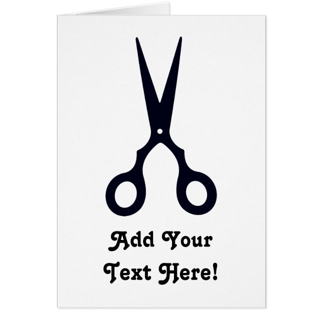 Cartão O cabelo simples preto Scissors (Frente)