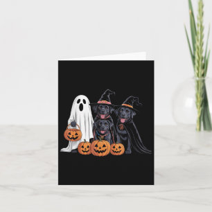 Cartão O Cachorro Negro do Halloween Labrador Amava Pumpk