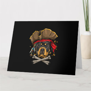 Cartão O Cachorro Pirata Rottweiler no Halloween, Jolly R