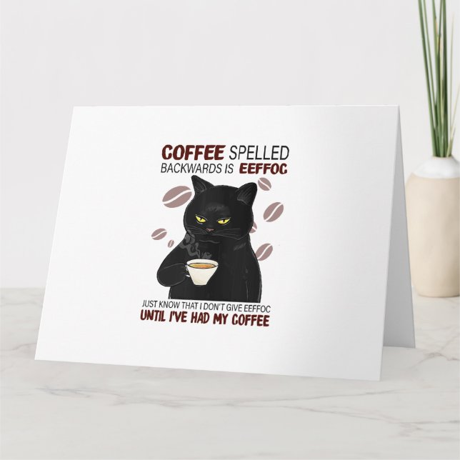 Cartão O Café Ortografado Para Trás É Eef Apenas Sabe Que (Frente)