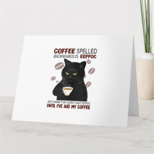 Cartão O Café Ortografado Para Trás É Eef Apenas Sabe Que