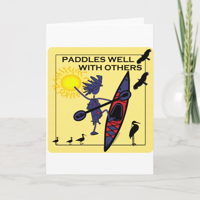 Cartão O caiaque rema bem no amarelo (Frente)