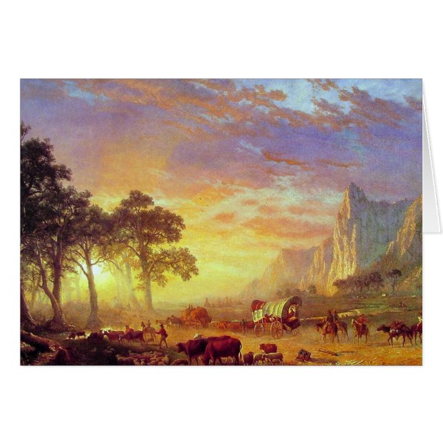 Cartão O Caminho de Oregon, Albert Bierstadt (Frente Horizontal)