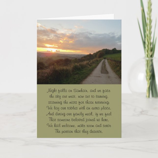 Cartão O Caminho para a Casa Samhain Sunset (Frente)