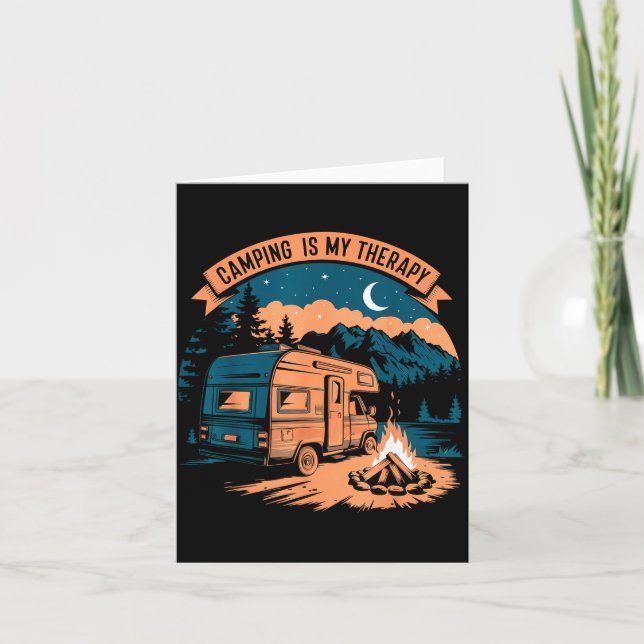 Cartão O camping é minha terapia  (Frente)