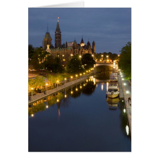 Cartão O Canal de Rideau e os edifícios do Parlamento à n (Frente)
