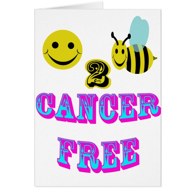 Cartão o cancer feliz de 2 abelhas livra (Frente)