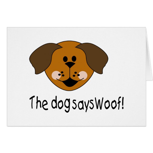 Cartão O cão diz o Woof (Frente Horizontal)