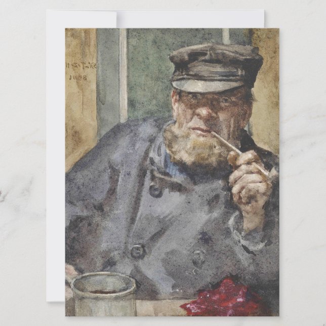 Cartão O Cão do Mar Antigo (por Henry Scott Tuke) (Frente)